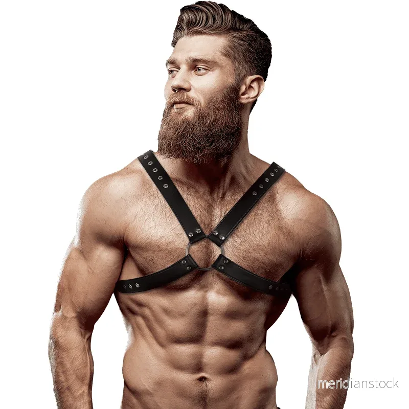FETISH SUBMISSIVE ATTITUDE - MENS CROSS CHEST ECO-LEATHER HARNESS - Bild 2