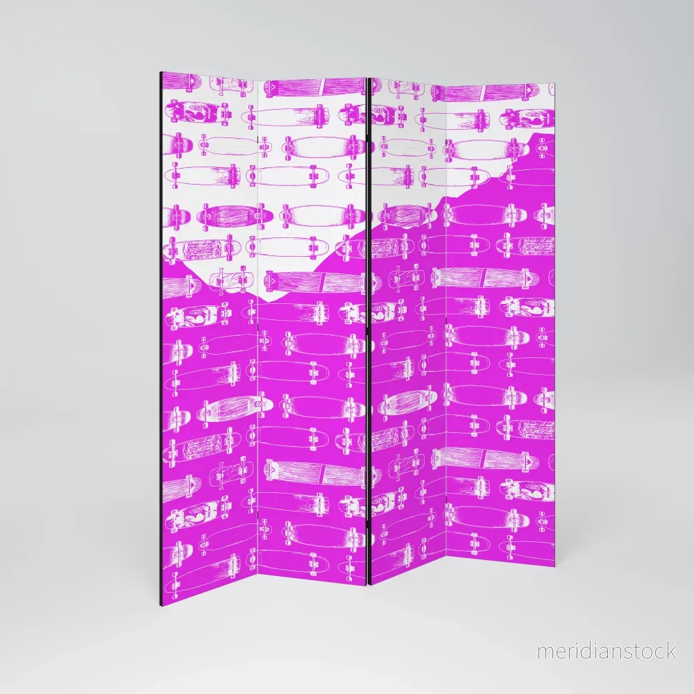 SKATEBOARD MAGENTA Rumsavdelare 4 paneler - Bild 2