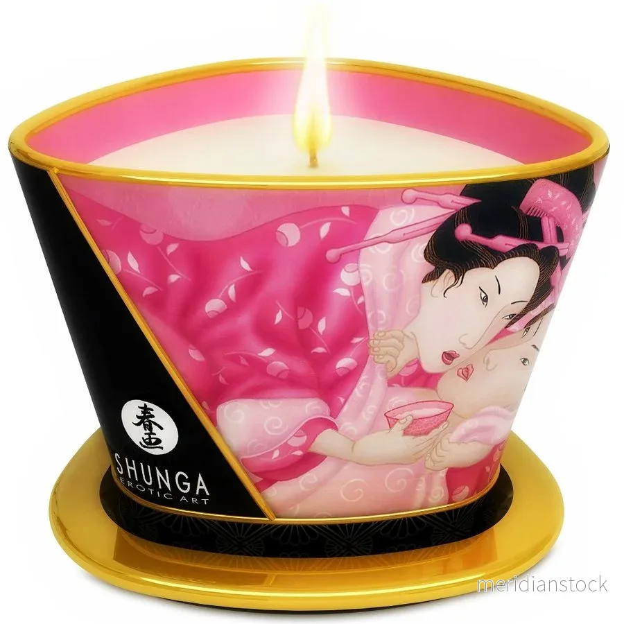 SHUNGA - MINI CARESS BY CANDELIGHT APHRODISIAC ROSES MASSAGE CANDLE 170 ML - Bild 2
