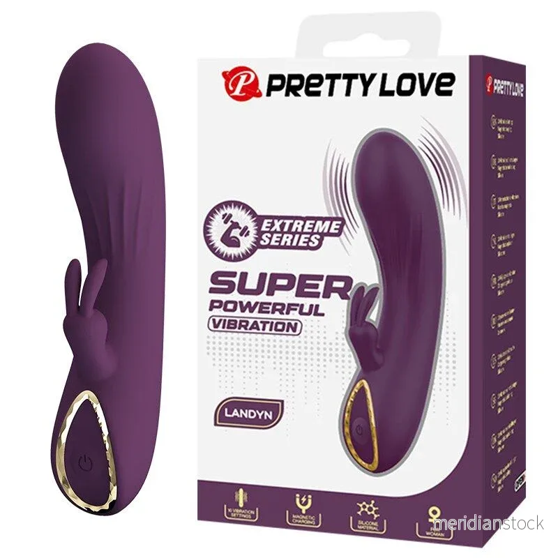 PRETTY LOVE - LANDYN RECHARGEABLE RABBIT VIBRATOR 10 FUNCTIONS PURPLE