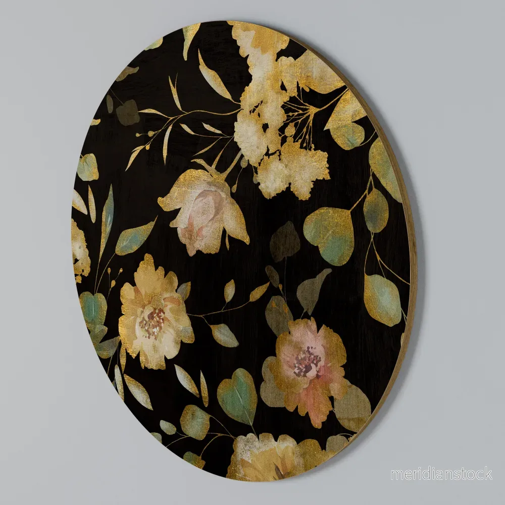 MODEST FLORAL Rund väggdekor