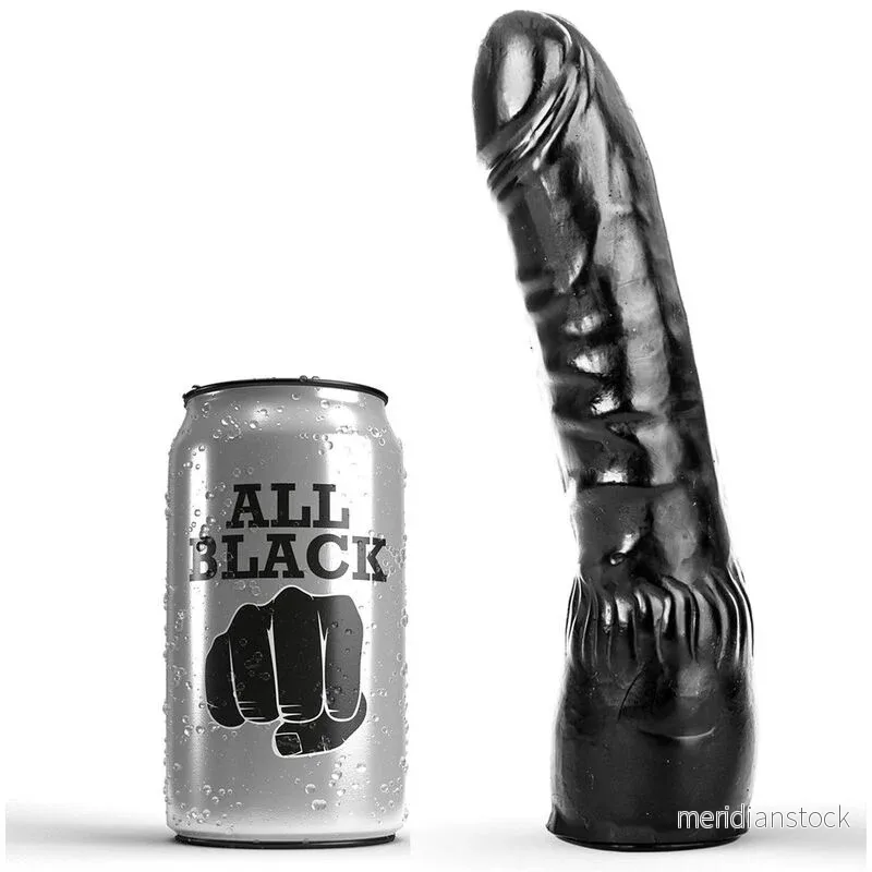 ALL BLACK - DILDO BLACK REALISTIC 20 CM