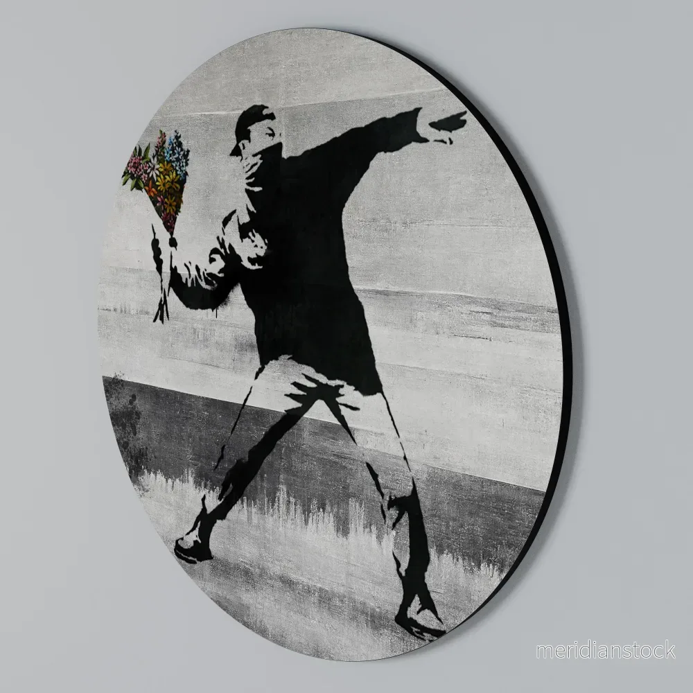 FLOWER BOMBER (BANKSY) Rund väggdekor - Bild 2