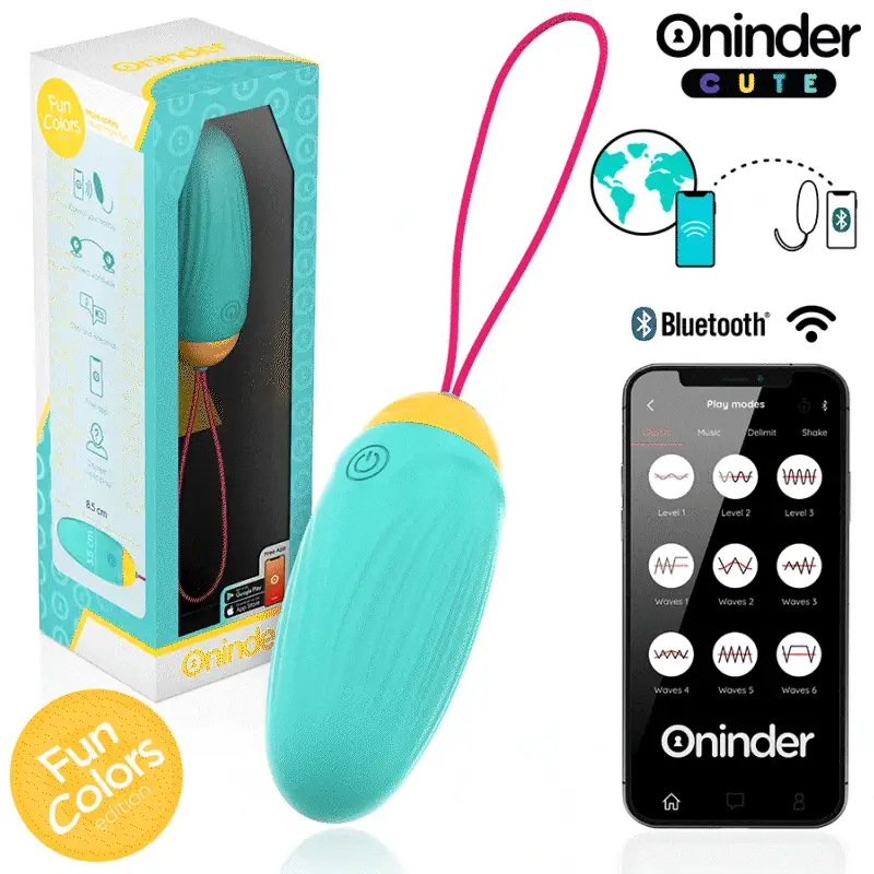 ONINDER CUTE - LOVE PLEASURE VIBRATING EGG - ROTATING SILICONE GEMS - FREE GLOBAL APP - Bild 2