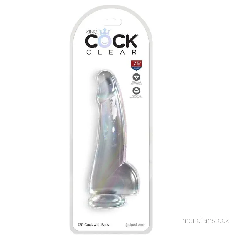 KING COCK - CLEAR DILDO WITH TESTICLES 15.2 CM TRANSPARENT