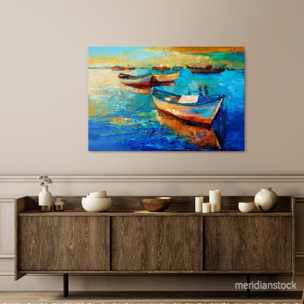 SERENE BOAT ESCAPADE Horizontal Canvas Print