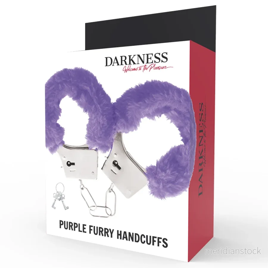 DARKNESS - LILAC LINED METAL HANDCUFFS - Bild 3