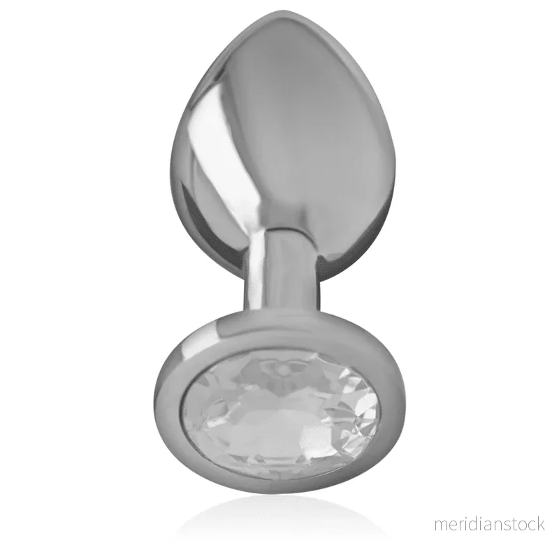 INTENSE - ALUMINUM METAL ANAL PLUG WITH SILVER CRYSTAL SIZE S - Bild 2