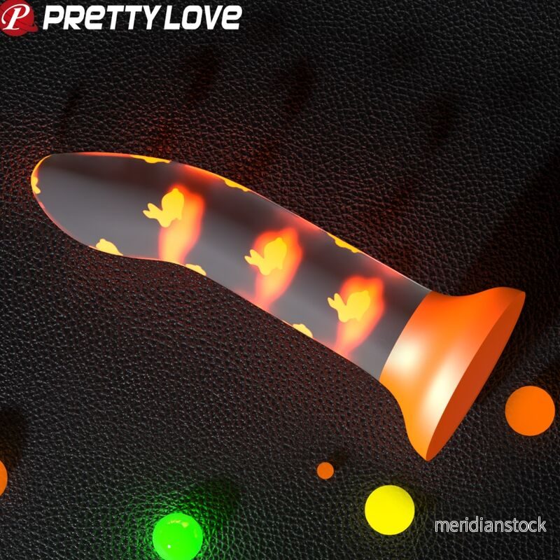 PRETTY LOVE - MAGICAL NIGHTFALL DILDO WITHOUT VIBRATION LUMINOUS ORANGE - Bild 3