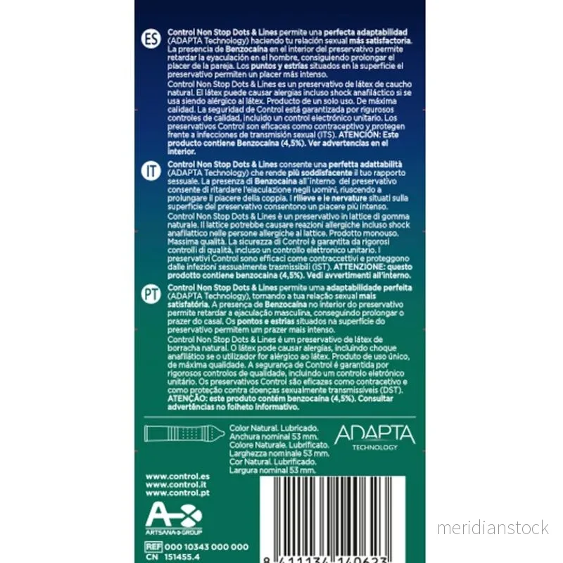 CONTROL - NONSTOP DOTS AND LINES CONDOMS 12 UNITS - Bild 2