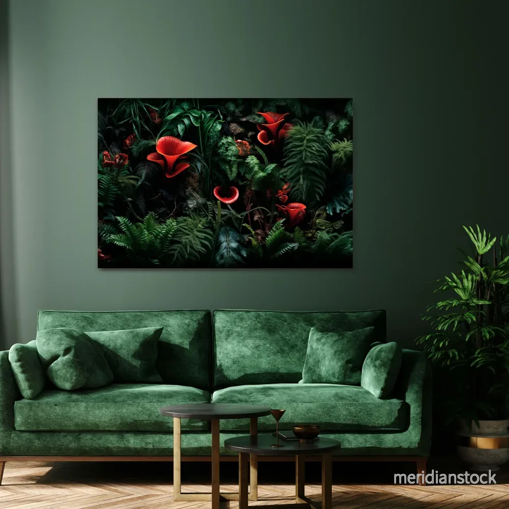 CRIMSON FERNS Horizontal Canvas Print - Bild 2