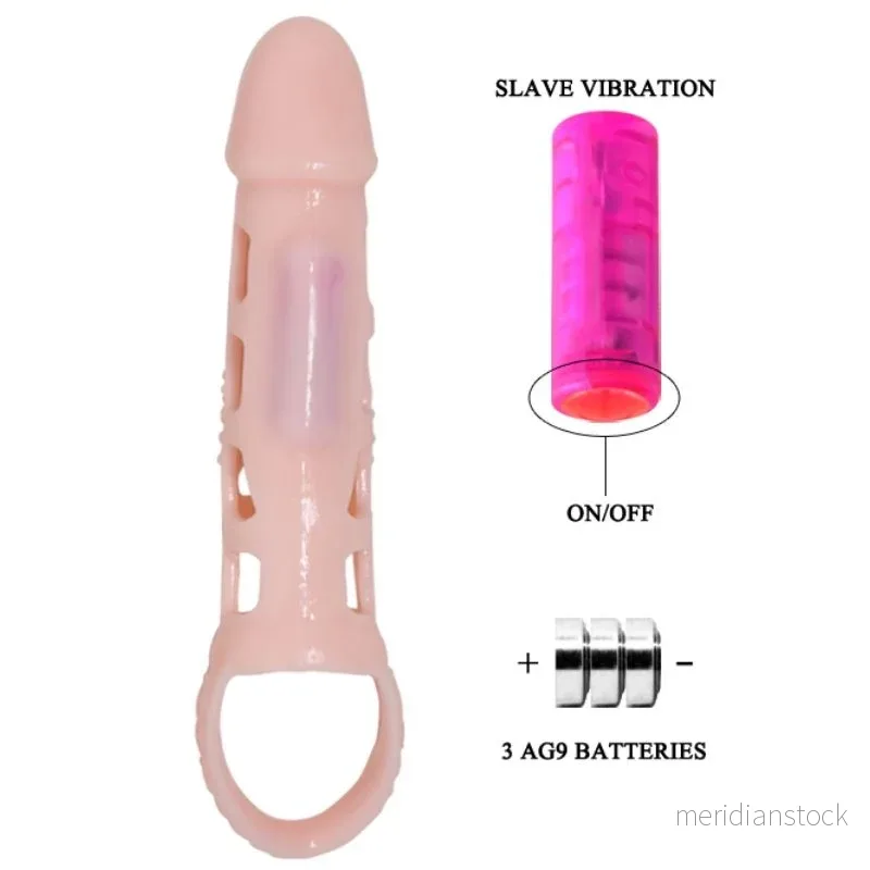 PRETTY LOVE - HARRISON PENIS EXTENDER COVER WITH VIBRATION AND STRAP 13.5 CM - Bild 3
