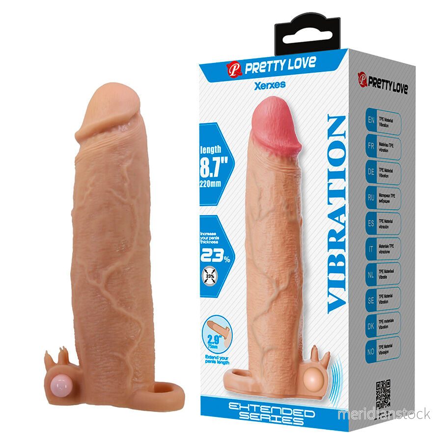 PRETTY LOVE - XERXES PENIS SLEEVE WITH CLITORAL STIMULATOR AND VIBRATION - Bild 2