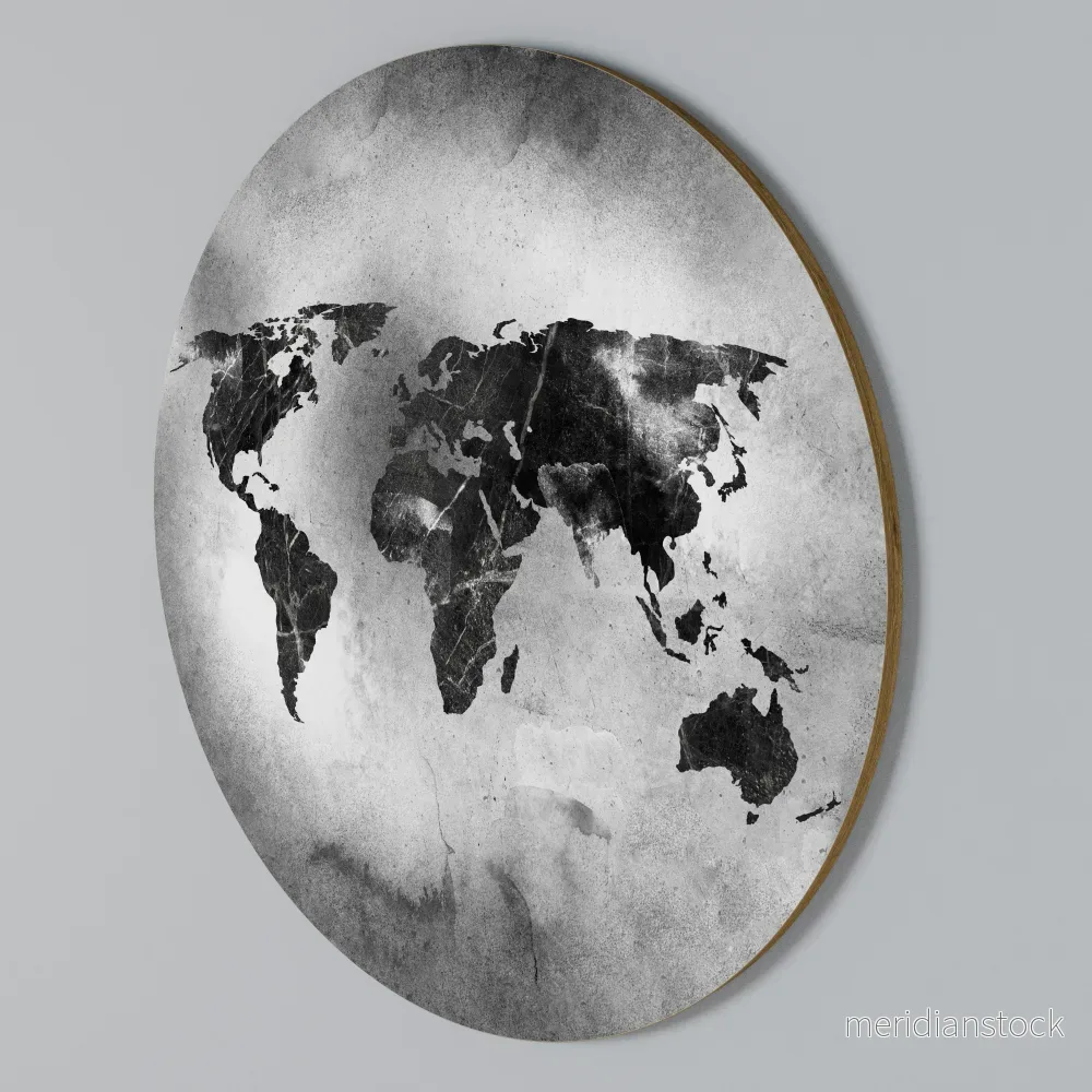 SHADOWED CONTINENTS Rund väggdekor