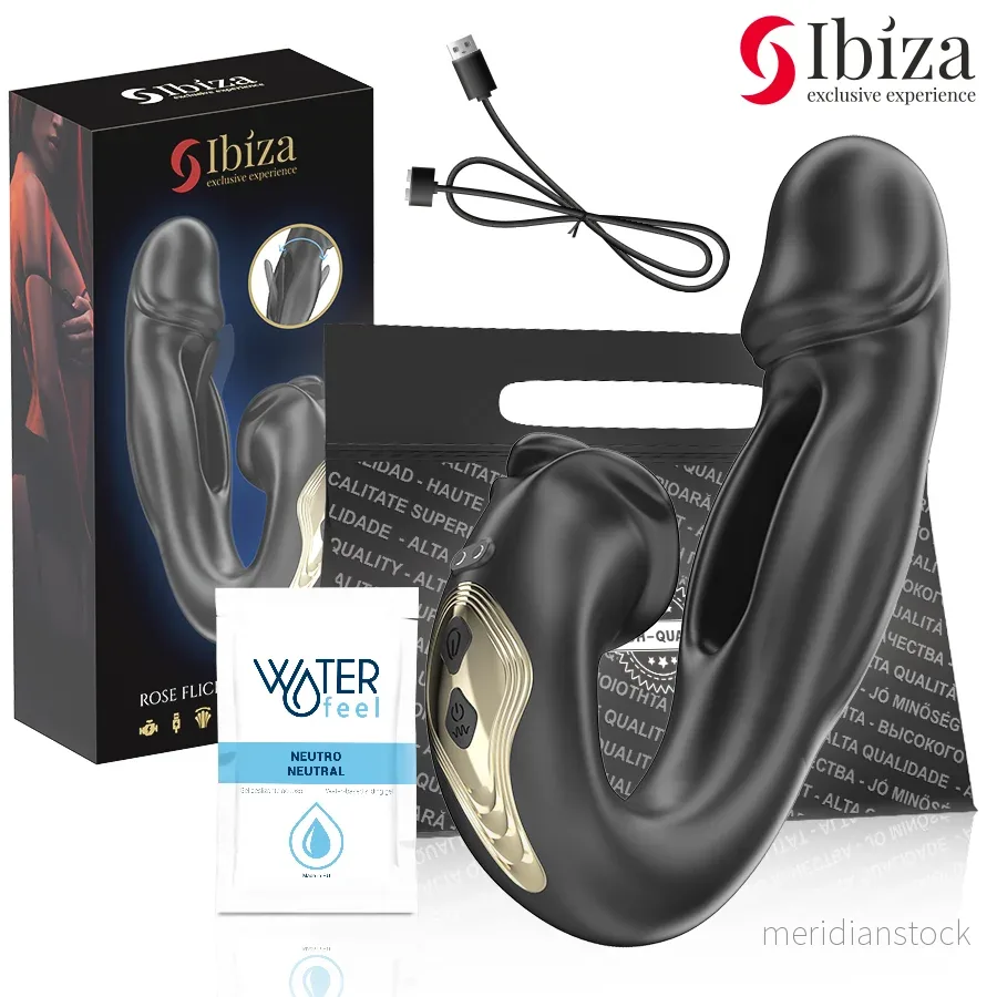 IBIZA - ROSE VIBRATOR FLICKING EFFECT AND CLIT STIMULATOR
