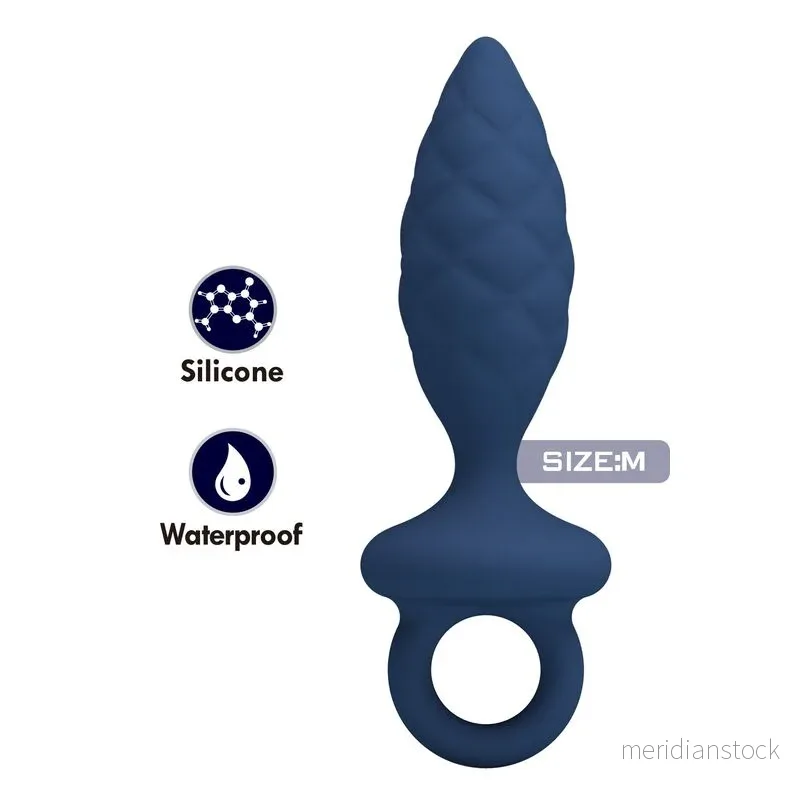 MR PLAY - TEXTURED ANAL PLUG WITH RING BLUE M - Bild 2