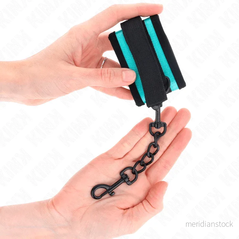 KINK - HOOK AND LOOP NYLON BIND WRIST RESTRAINTS BLACK-BLUE ADJUSTABLE 18-32 CM X 5 CM - Bild 3