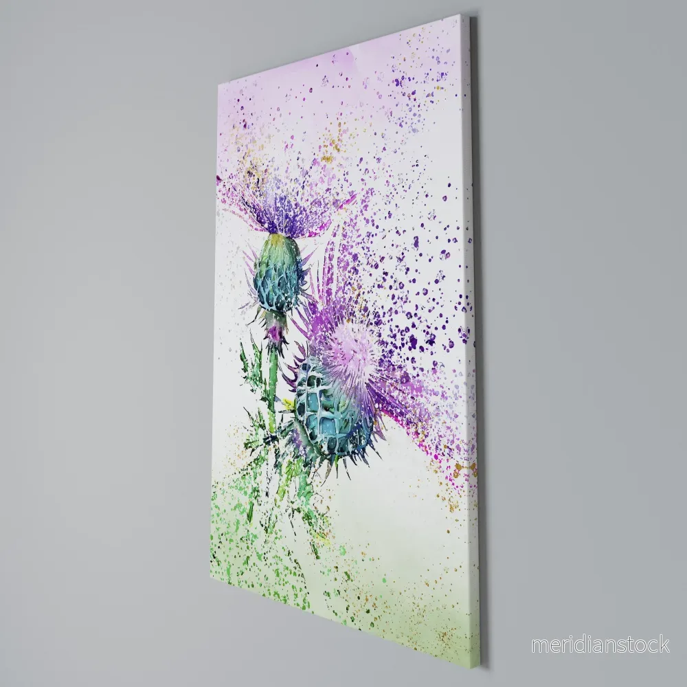 COLORFUL THISTLE DANCE Vertical Canvas Print - Bild 3