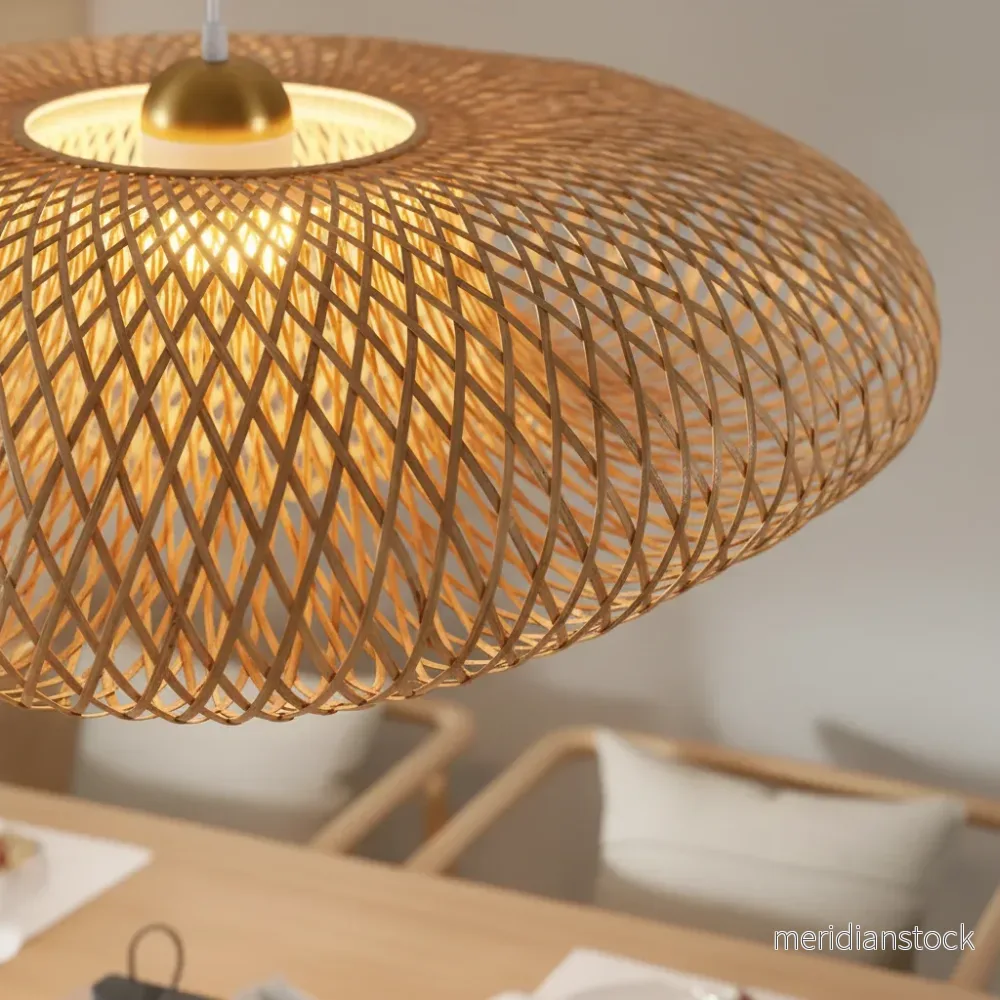 Handvävd Rattan Hänglampa - WovenGlow - Bild 3
