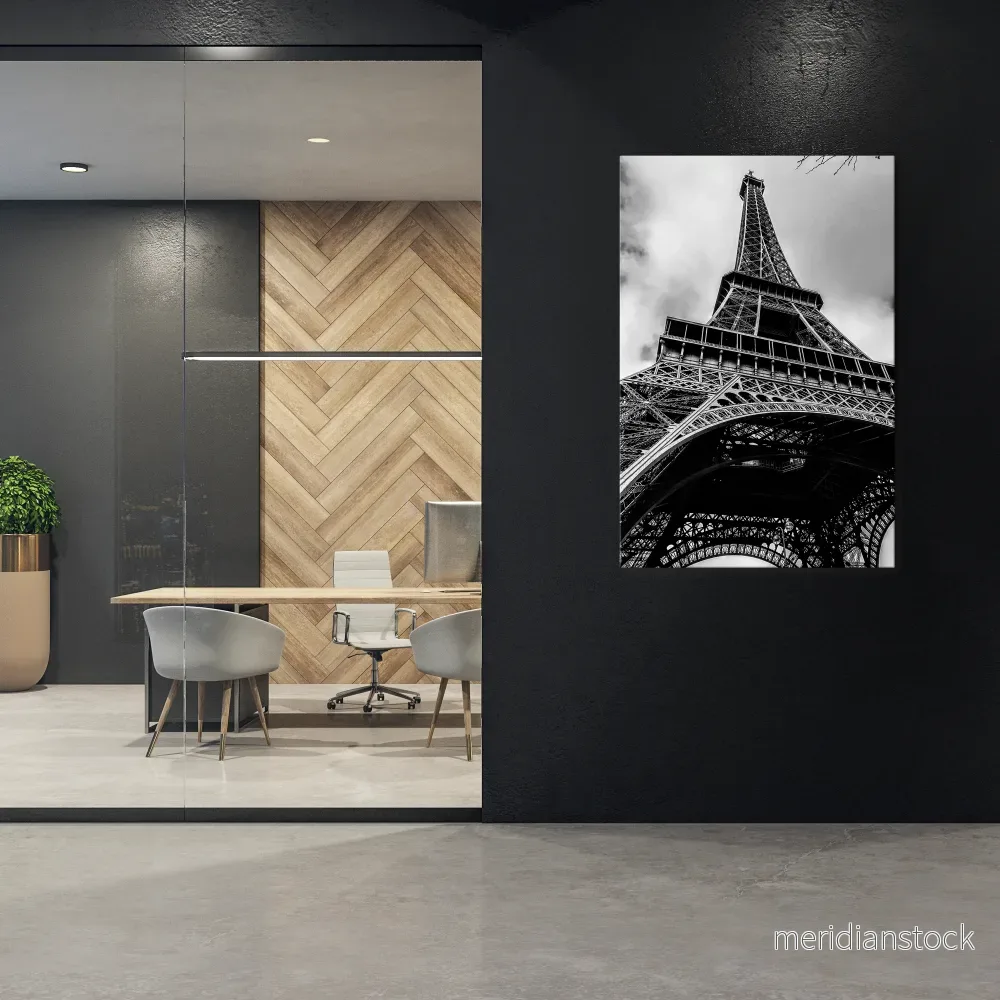 MONOCHROME PARISIAN ICON Vertical Canvas Print - Bild 2