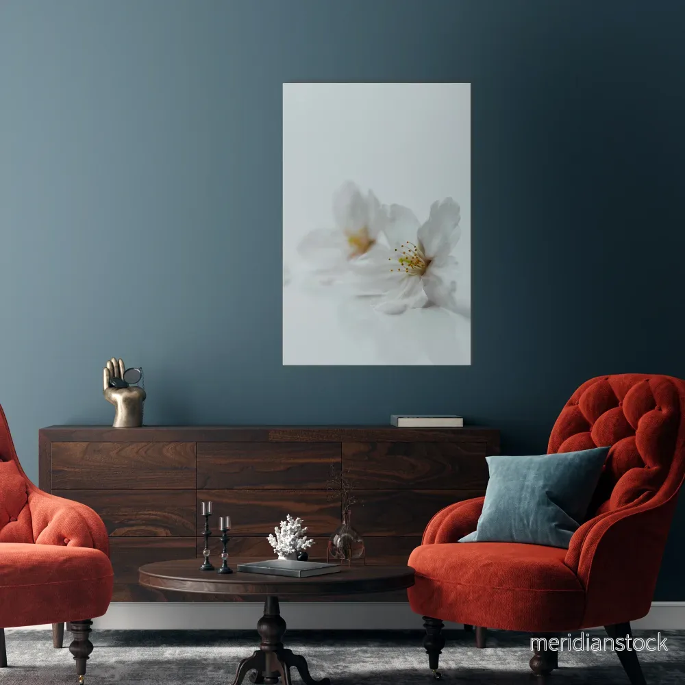 FLEETING WHITE PETALS Vertical Canvas Print