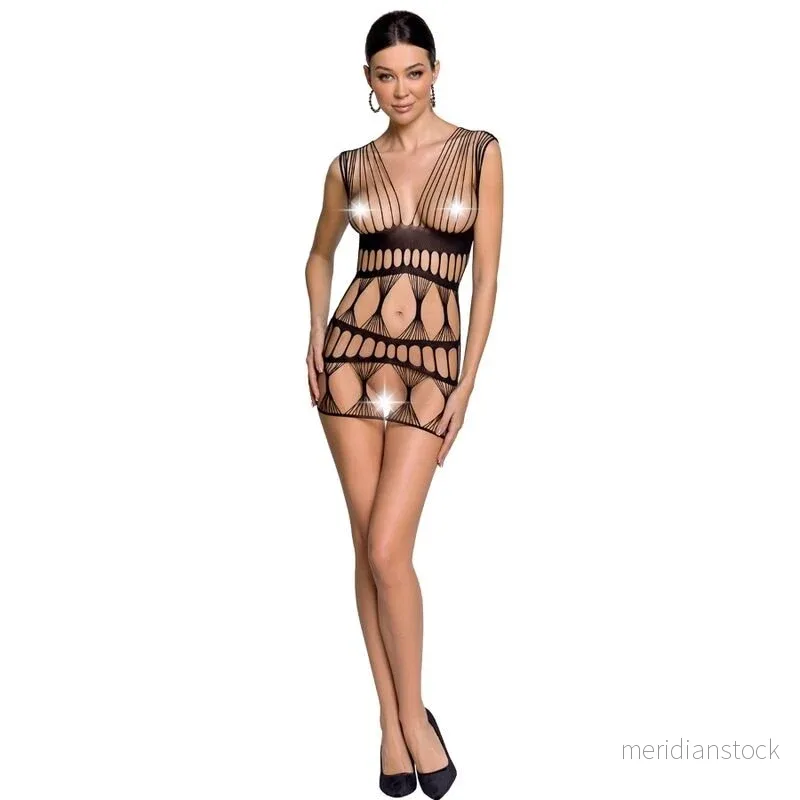PASSION - WOMAN BS089 BODYSTOCKING BLACK ONE SIZE - Bild 2