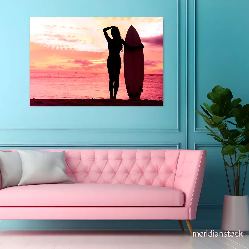 SUNSET SURF SPIRIT Horizontal Canvas Print - Bild 2