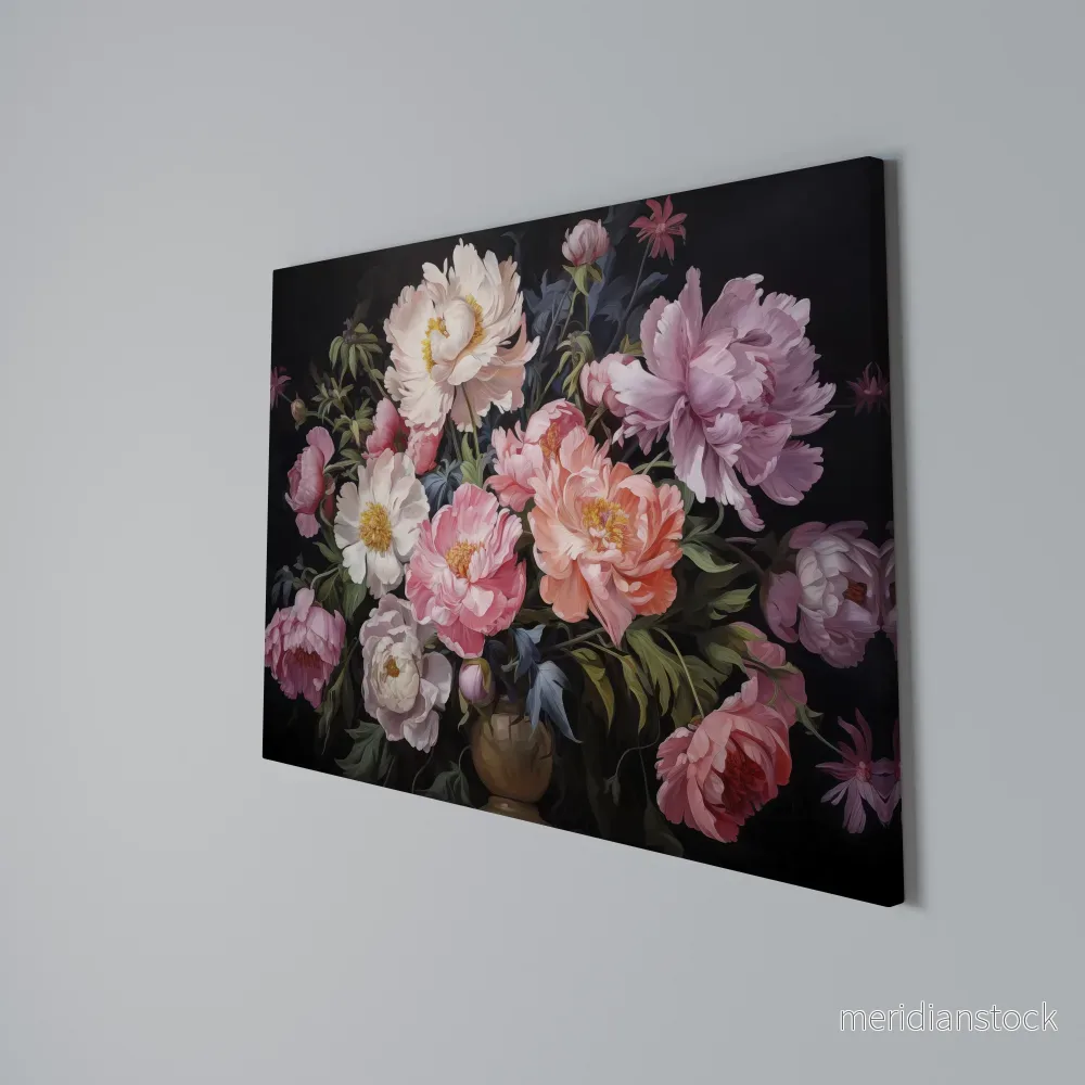 PEONIES BLOSSOM Horizontal Canvas Print - Bild 3