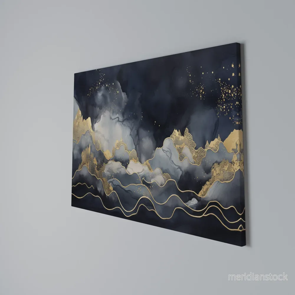 GOLDEN PEAK OF BLUE Horizontal Canvas Print - Bild 3