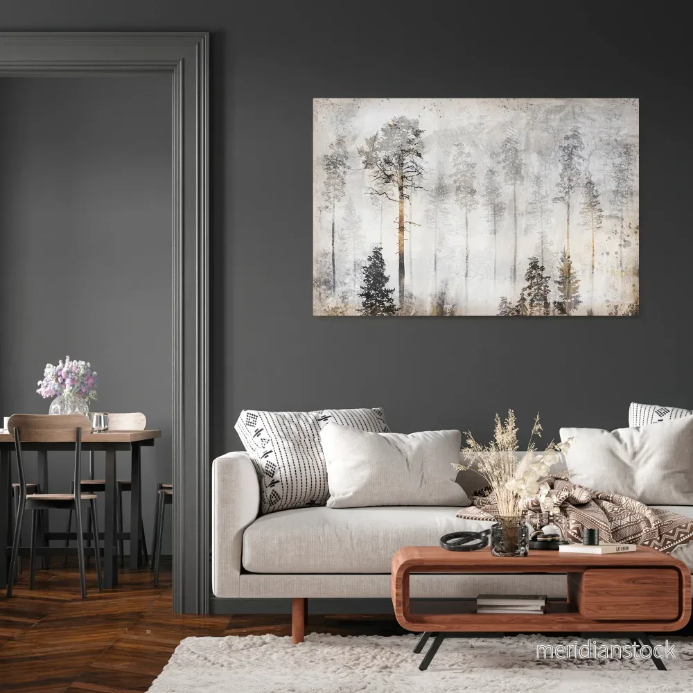 FADE IN THE TREES Horizontal Canvas Print