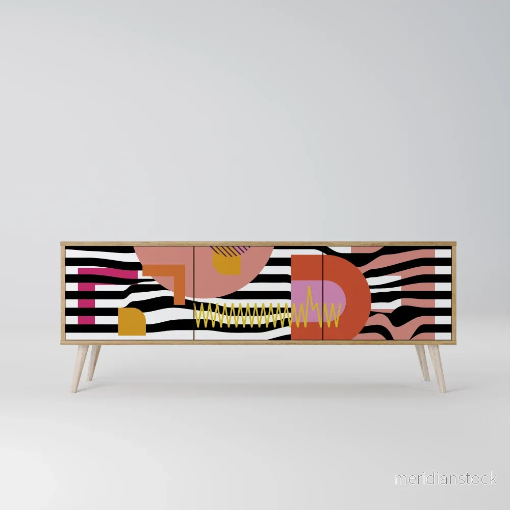 CHROMATIC ABSTRACT TV-bänk med 3 dörrar - Bild 2