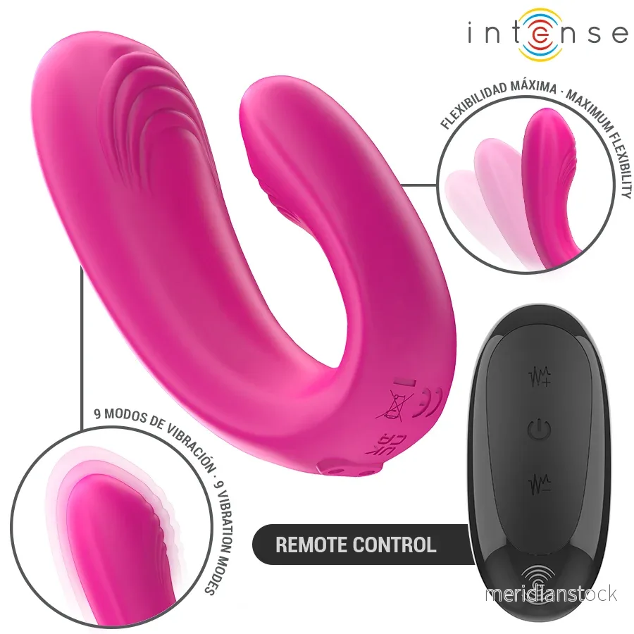 INTENSE - JANET DUAL U-SHAPED STIMULATOR AND VIBRATOR WITH REMOTE CONTROL PINK - Bild 2
