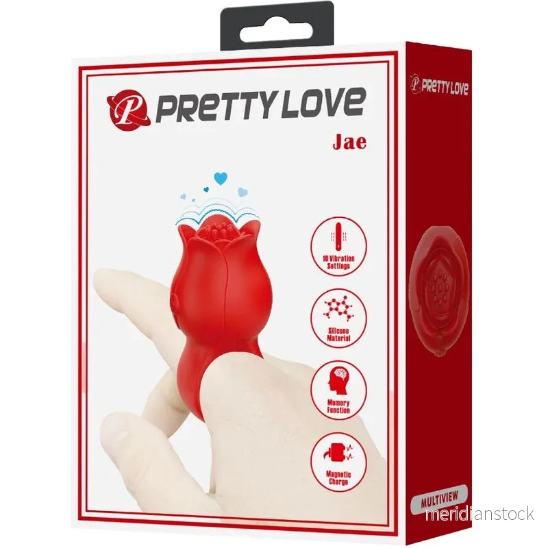 PRETTY LOVE - JAE ROSE SHAPED FINGER VIBRATOR 10 VIBRATIONS RED - Bild 2