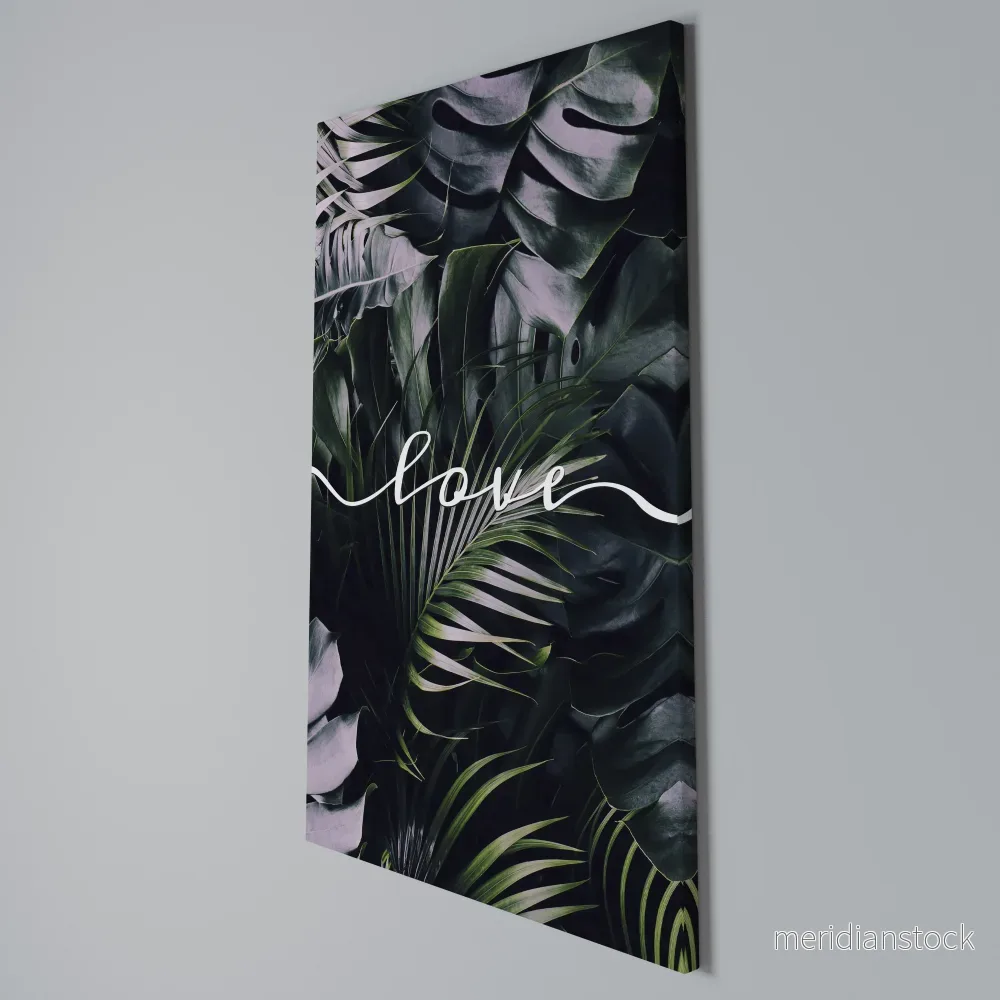 LOVE IN LEAVES Vertical Canvas Print - Bild 3