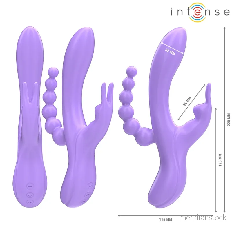 INTENSE - MIKO TRIPLE VIBRATOR RABBIT & STIMULATOR & ANAL 7 VIBRATIONS PURPLE - Bild 2