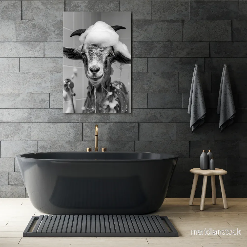 SOAPY GOAT GIGGLES Vertical Canvas Print