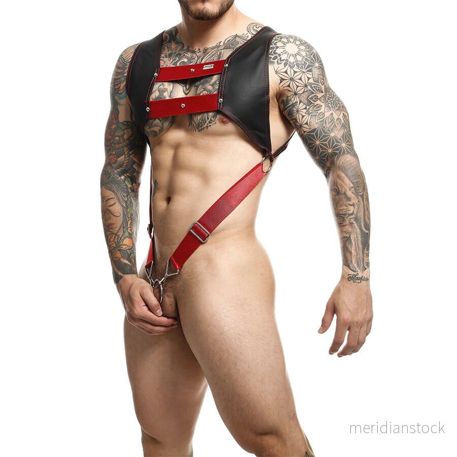 MOB - DNGEON HARNESS WITH RED PENIS RING ONE SIZE - Bild 2