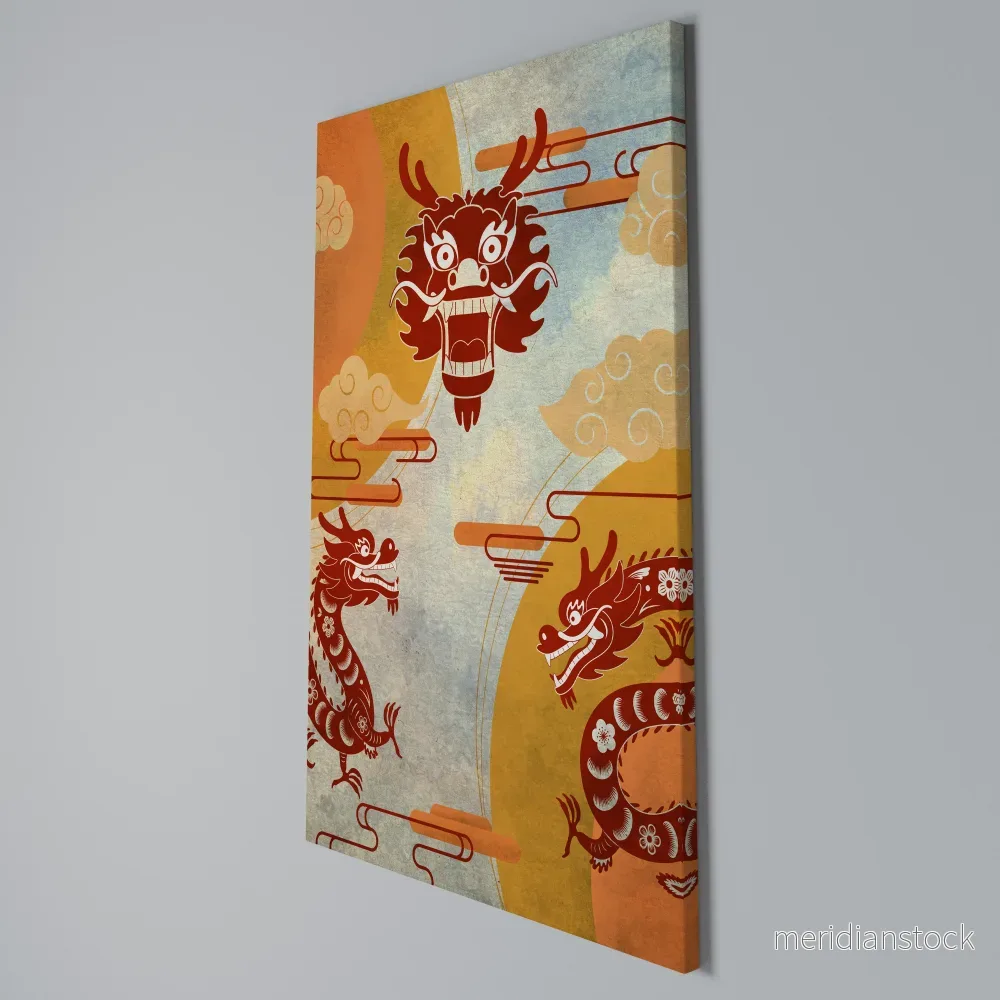 MYSTICAL DRAGON Vertical Canvas Print - Bild 3