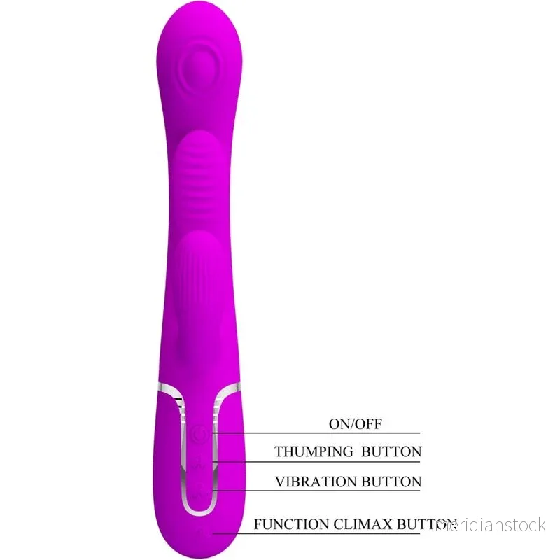 PRETTY LOVE - SHANIA TRIPLE RABBIT VIBRATOR MULTIFUNCTION PINK - Bild 3