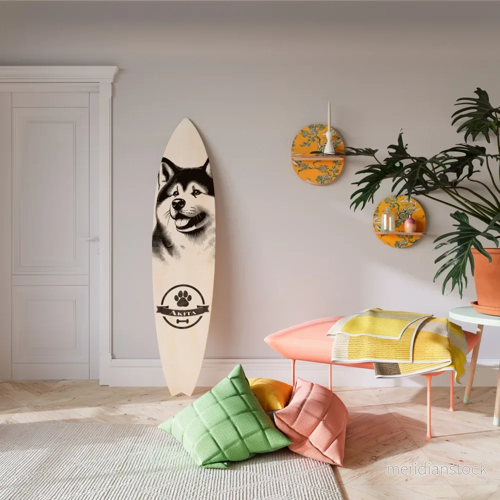 AKITA DOG Dekorativ Surfbräda - Bild 2
