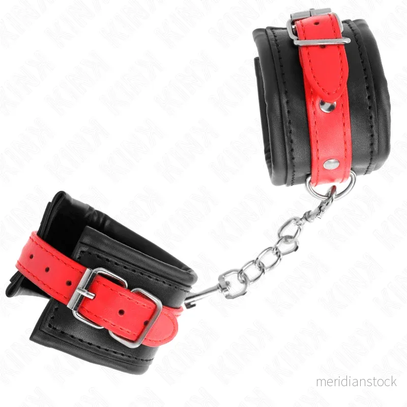 KINK - WRIST RESTRAINTS BLACK WITH RED BELT ADJUSTABLE 17-28 CM X 6 CM - Bild 2