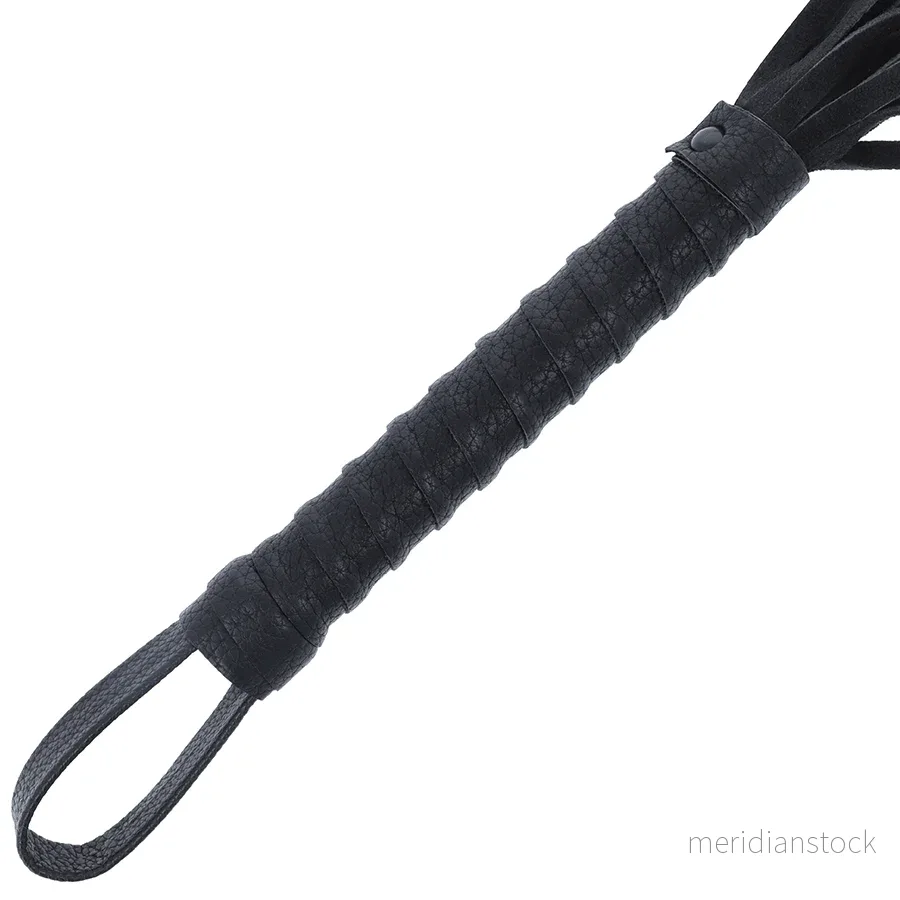 DARKNESS - BLACK BONDAGE WHIP WITH LEATHER HANDLE - Bild 2