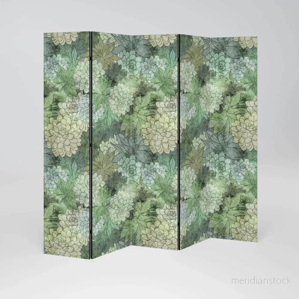 SUCCULENT CLUSTER Dekorativ rumsavdelare – 5 paneler