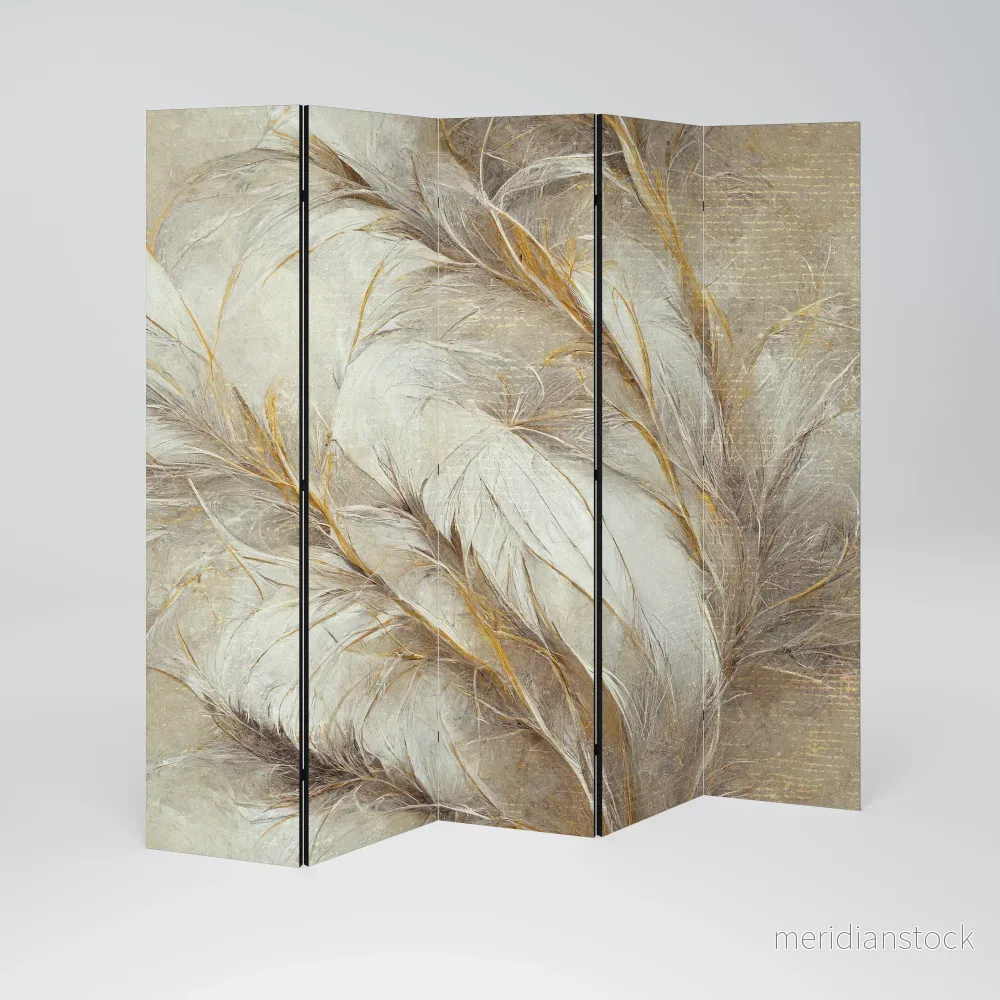 SOFT PLUMAGE Dekorativ rumsavdelare – 5 paneler