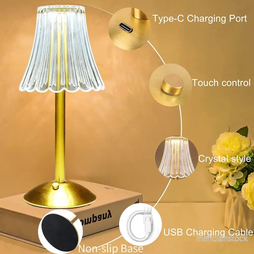 Trådlampa med kristalldekor och dimbar belysning - GlamLight - Bild 2
