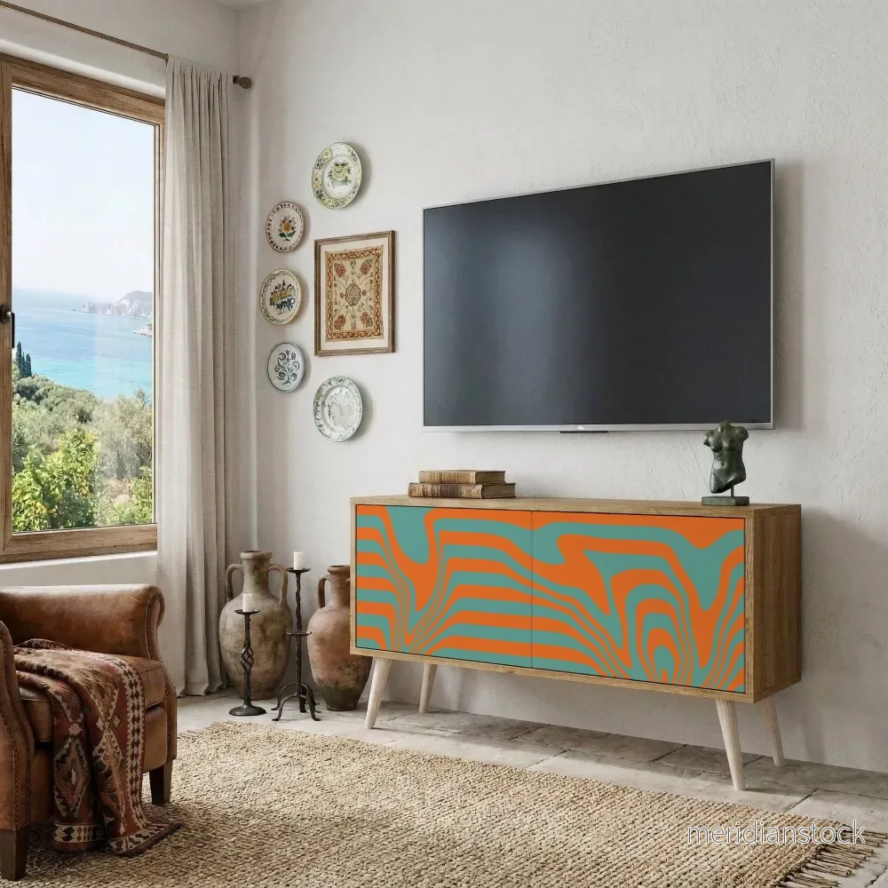 LINE COLLAPSE Kompakt TV-bänk med 2 dörrar - Bild 3