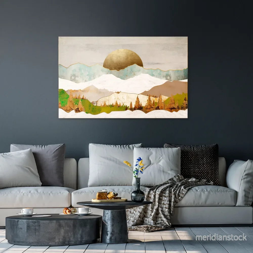 GOLDEN WINTER Horizontal Canvas Print