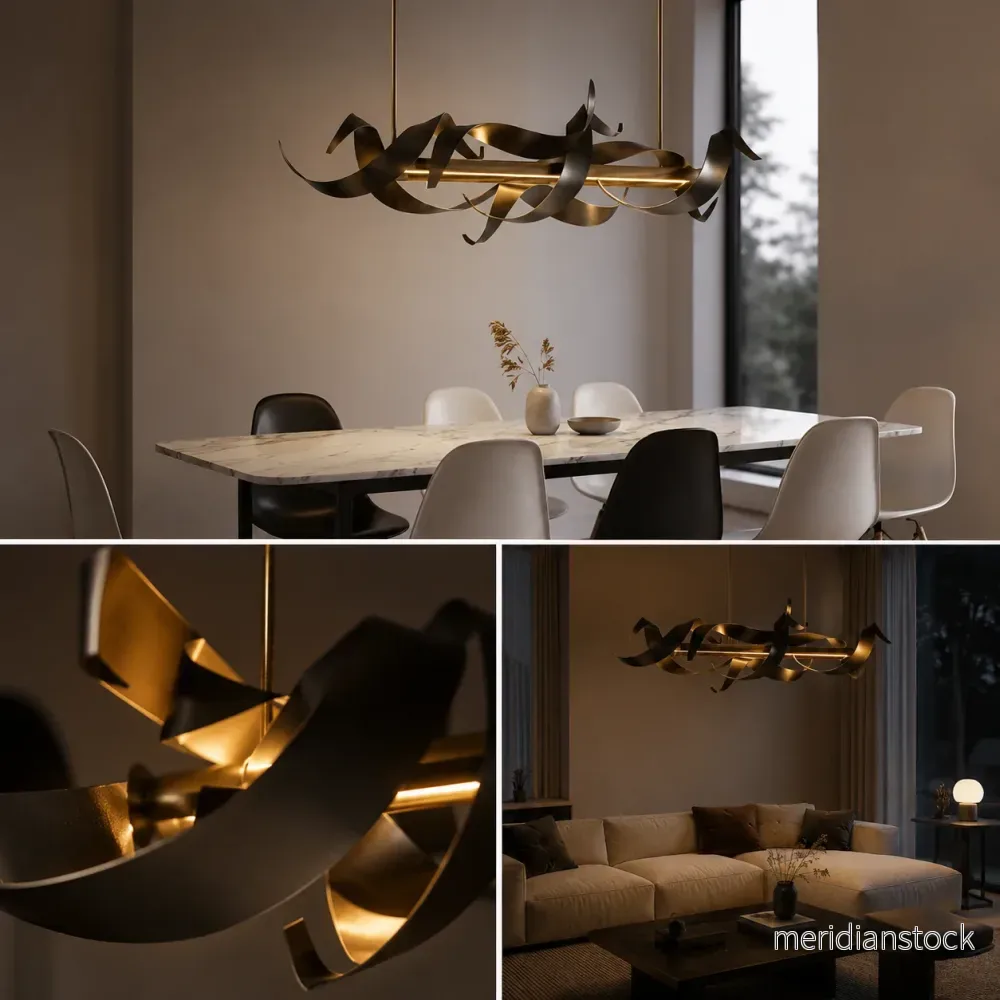 Ljuskrona LED Clair Obscur – modern konstnärlig taklampa - Bild 3