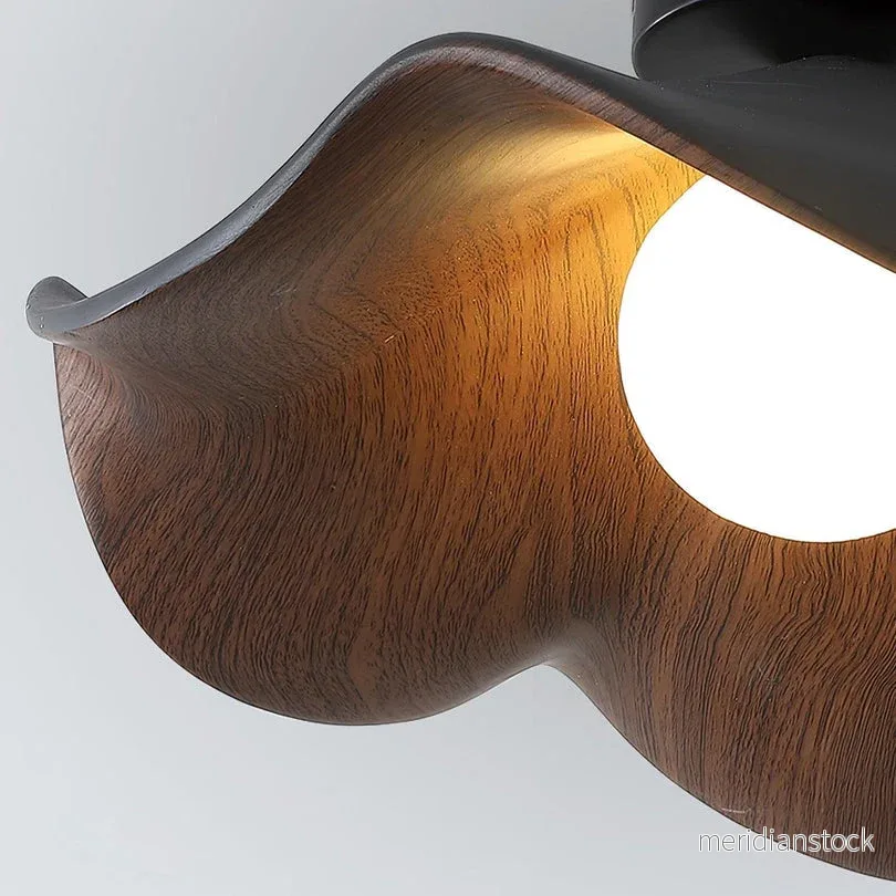 Taklampa i trä – japandi plafond i svart eller vit, skandinavisk design - Bild 3