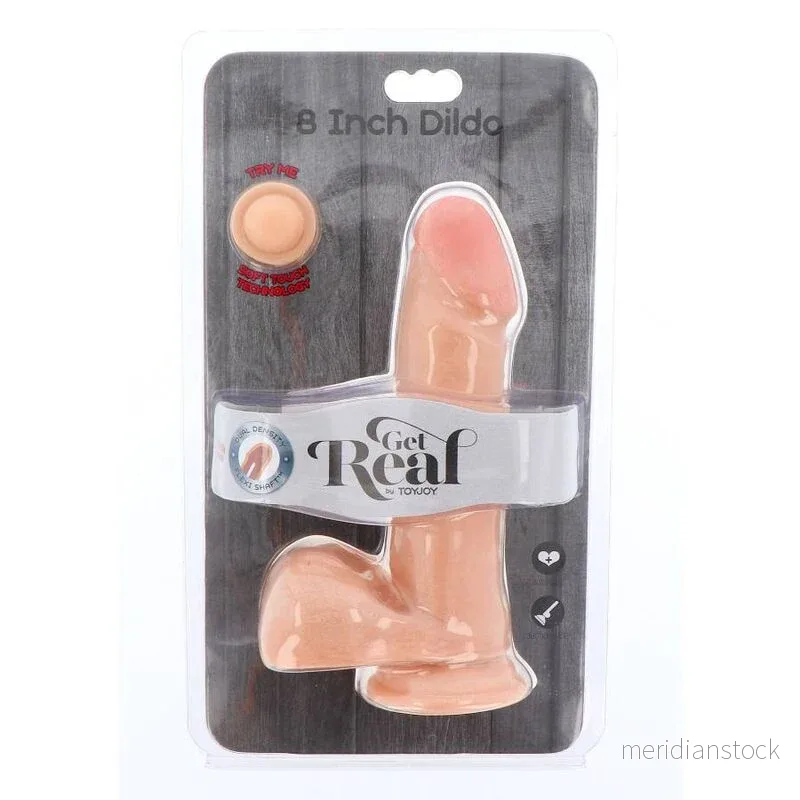 GET REAL - DUAL DENSITY DILDO 18 CM BALLS SKIN - Bild 3